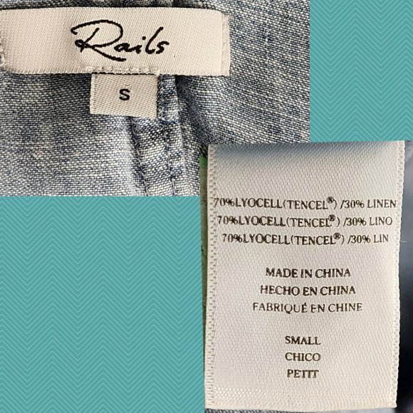 Rails Blue Chambray Tencel Linen Blend Romper - Picture 4 of 4